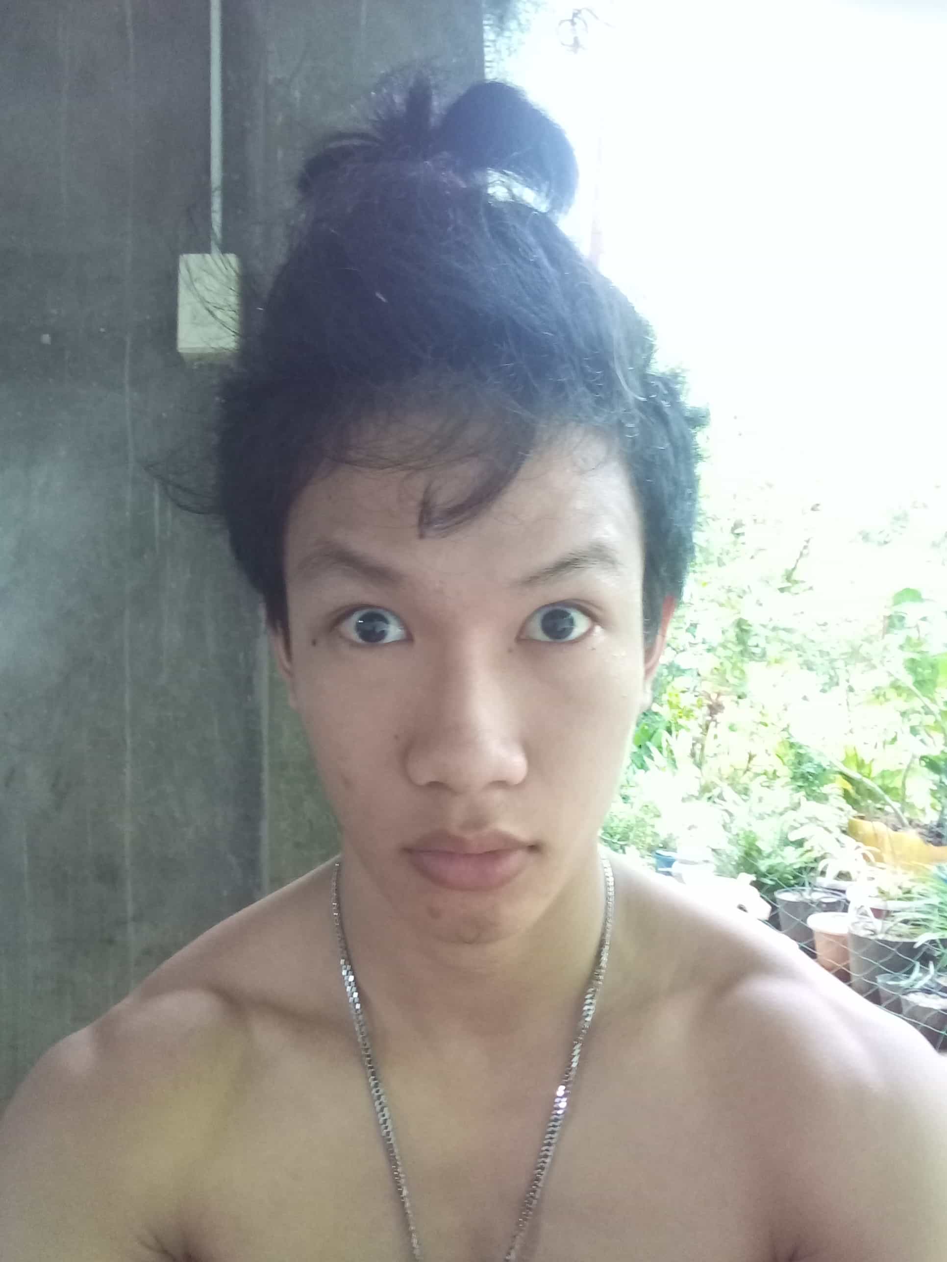 selfie with different hairstyle