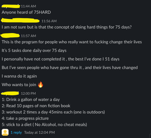 Chat of the friend who initiated the challenge