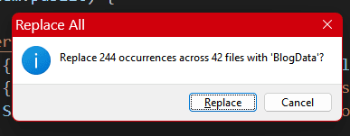 Replace window confirmation